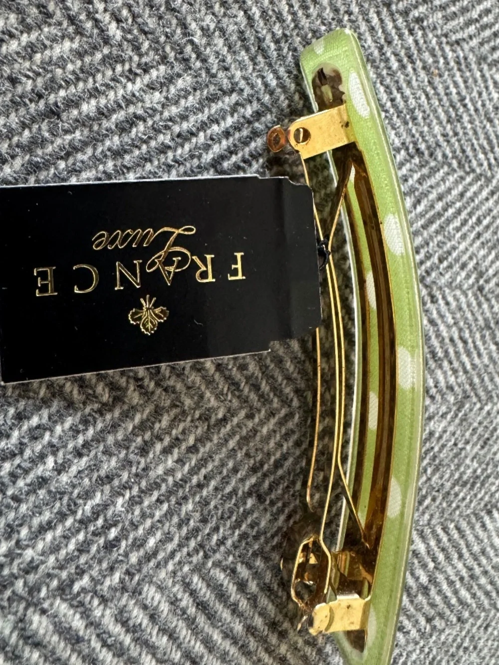 NWT, FRANCE LUXE RECTANGLE BARRETTE WITH THE BEST FRENCH CLIP
